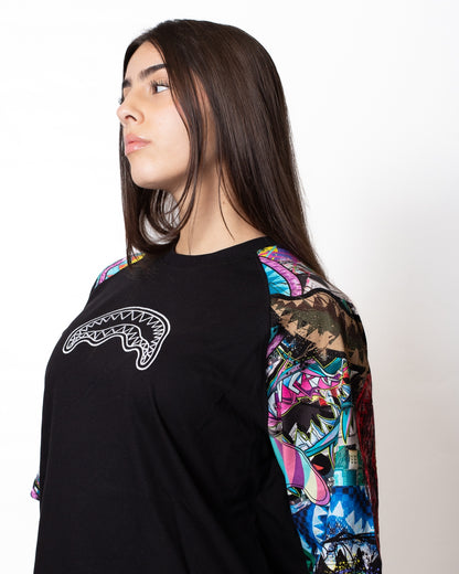 T-Shirt Sprayground "All the Shark Raglan" over