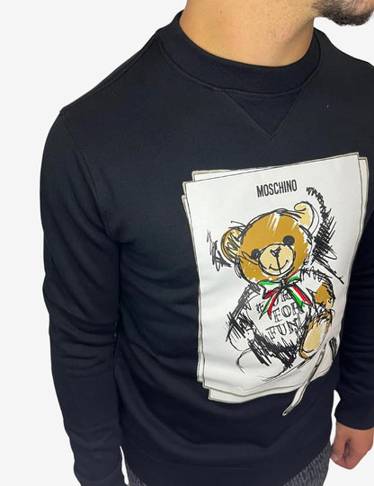 Maglia Moschino girocollo con maxi stampa Teddy Bear uomo