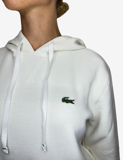 Felpa Lacoste con cappuccio logo ricamato donna