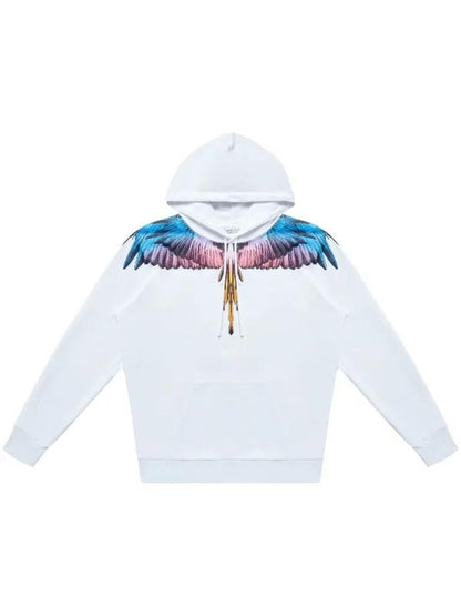 Felpa Marcelo Burlon "Icon Wings white/pink" con cappuccio uomo