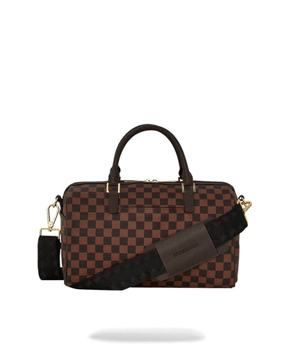 Borsa Sprayground marrone core emboss check  mini duffle