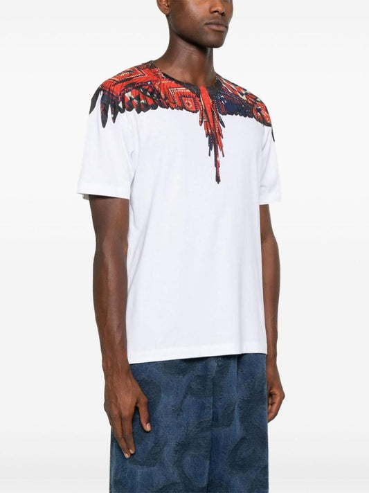 T-Shirt Marcelo Burlon "Bandana wings brick red" uomo