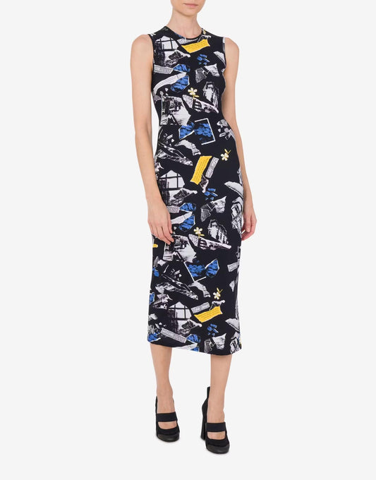 Abito Moschino Jeans girocollo "Punk Print" donna