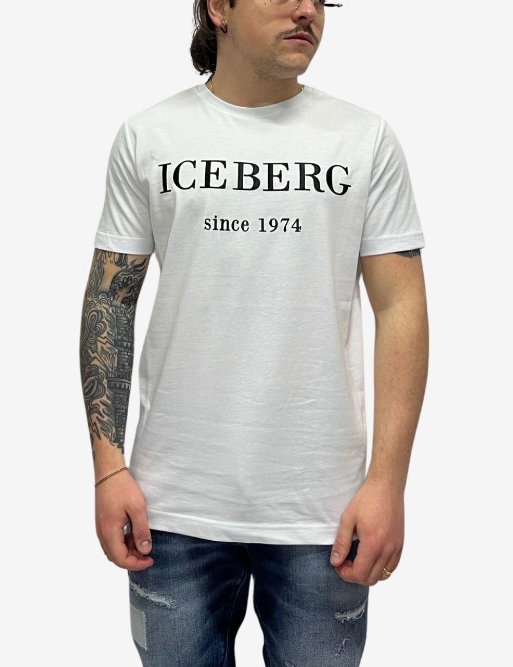 T-Shirt Iceberg maxi logo ricamato uomo