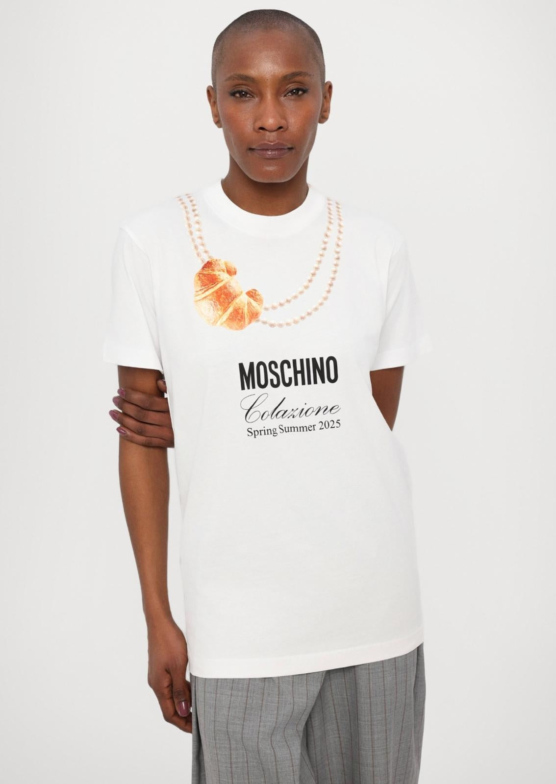 T-Shirt Moschino con stampa "Croissant"