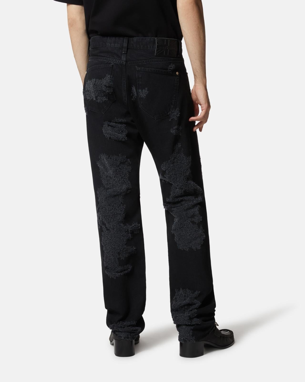 Jeans John Richmond straight con dettagli detsroyed uomo