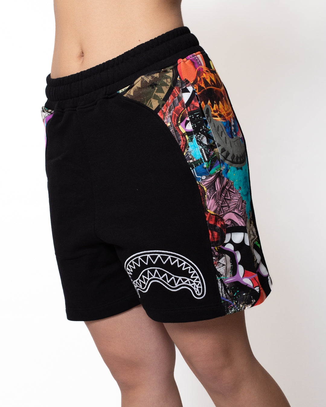 Shorts Sprayground "All the Shark Raglan" in felpa