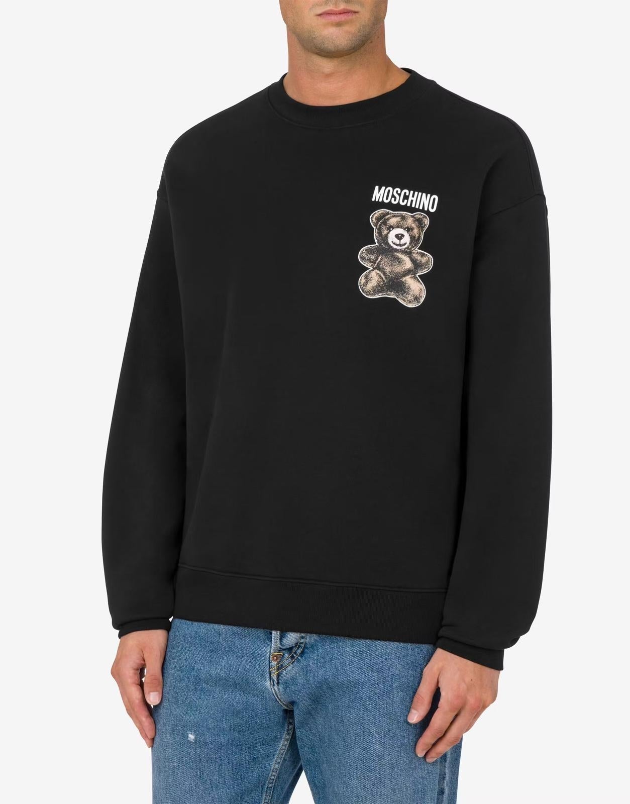 Felpa Moschino girocollo "Teddy Bear" stampata uomo