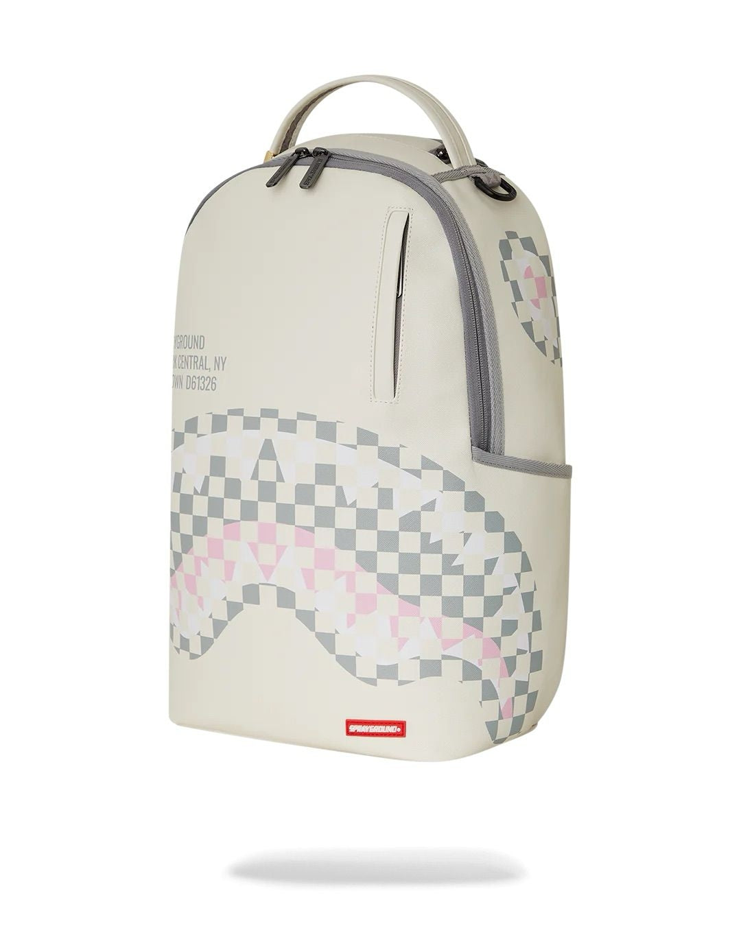 Zaino Sprayground bianco cream check shark central backpack