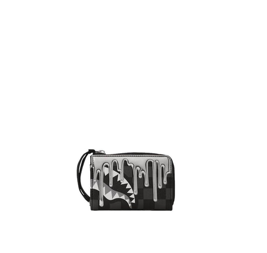 Portafoglio Sprayground nero metallic drips zip-out wallet