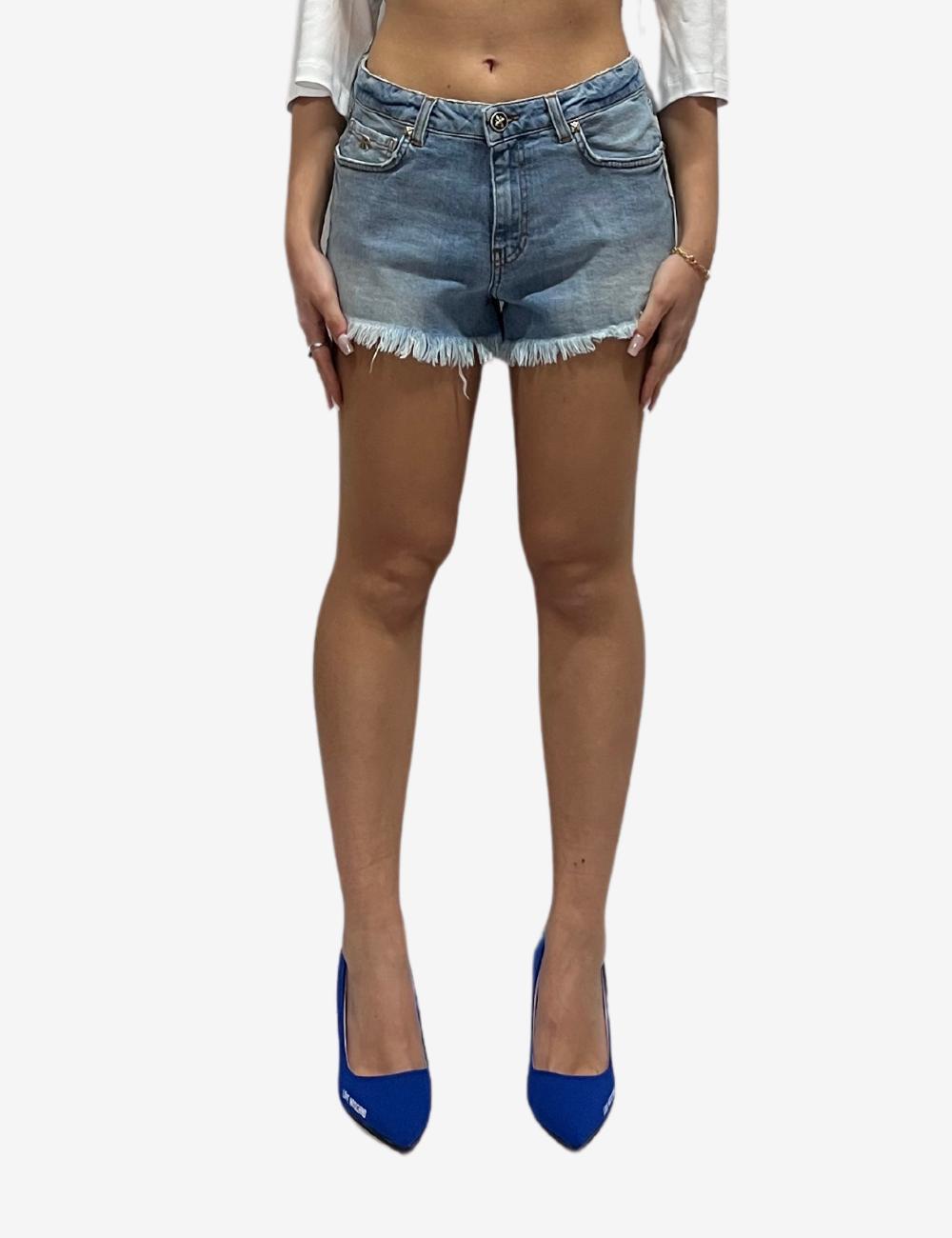 Short John Richmond in denim con logo donna