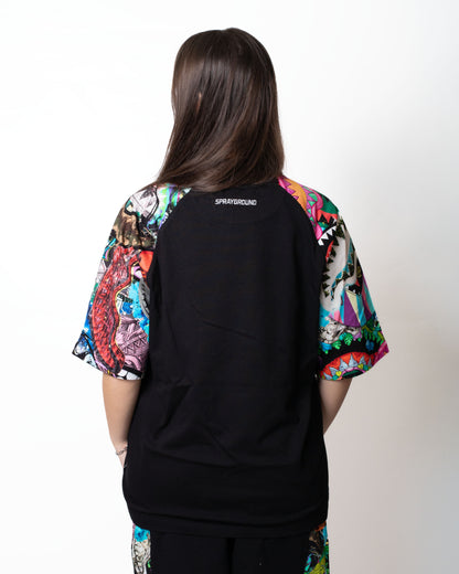 T-Shirt Sprayground "All the Shark Raglan" over