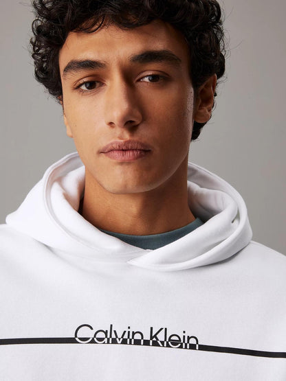 Felpa Calvin Klein con cappuccio e stampa logata uomoFELPA