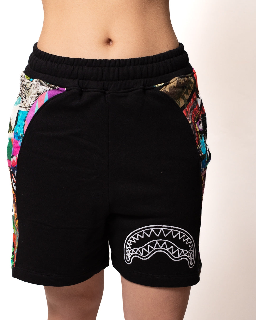 Shorts Sprayground "All the Shark Raglan" in felpa