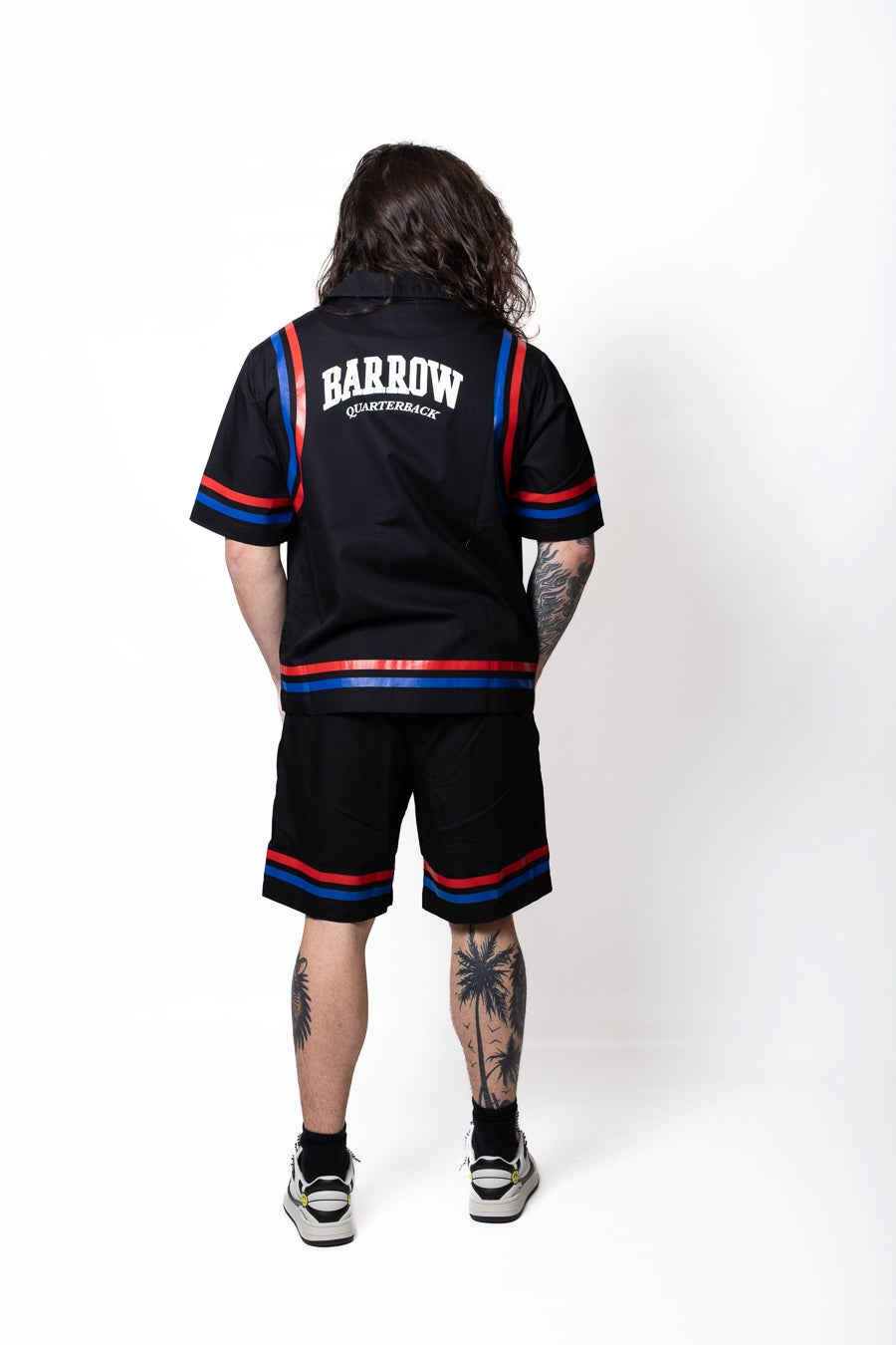 Shorts Barrow in popeline con stampe e logo in gomma