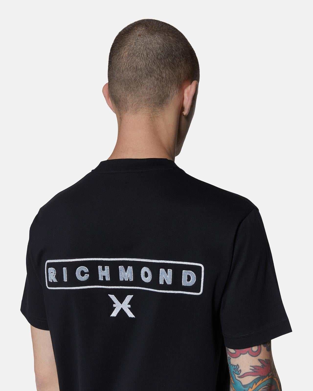 T-Shirt Richmond X con ricamo e logo in rilievo uomo