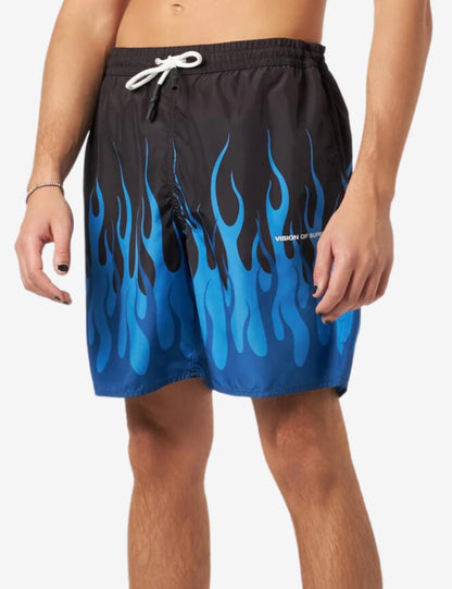 Boxer mare Vision Of Super con logo e fiamme uomo