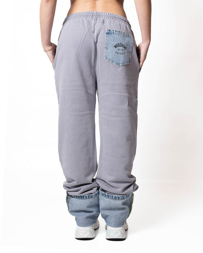 Pantalone Moschino Jeans in felpa con dettagli in denim donna