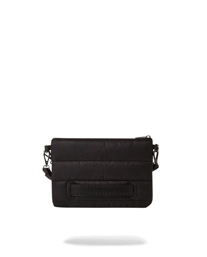 Pochette Sprayground nero black puffer grey check clutch con tracolla