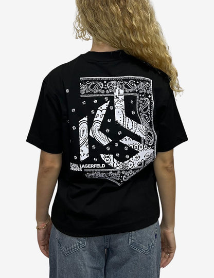 T-Shirt Karl Lagerfeld Jeans con stampa bandana donna