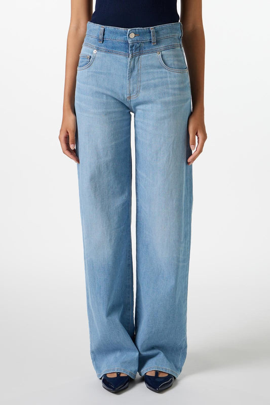 Jeans Iceberg wide leg in denim chiaro donna