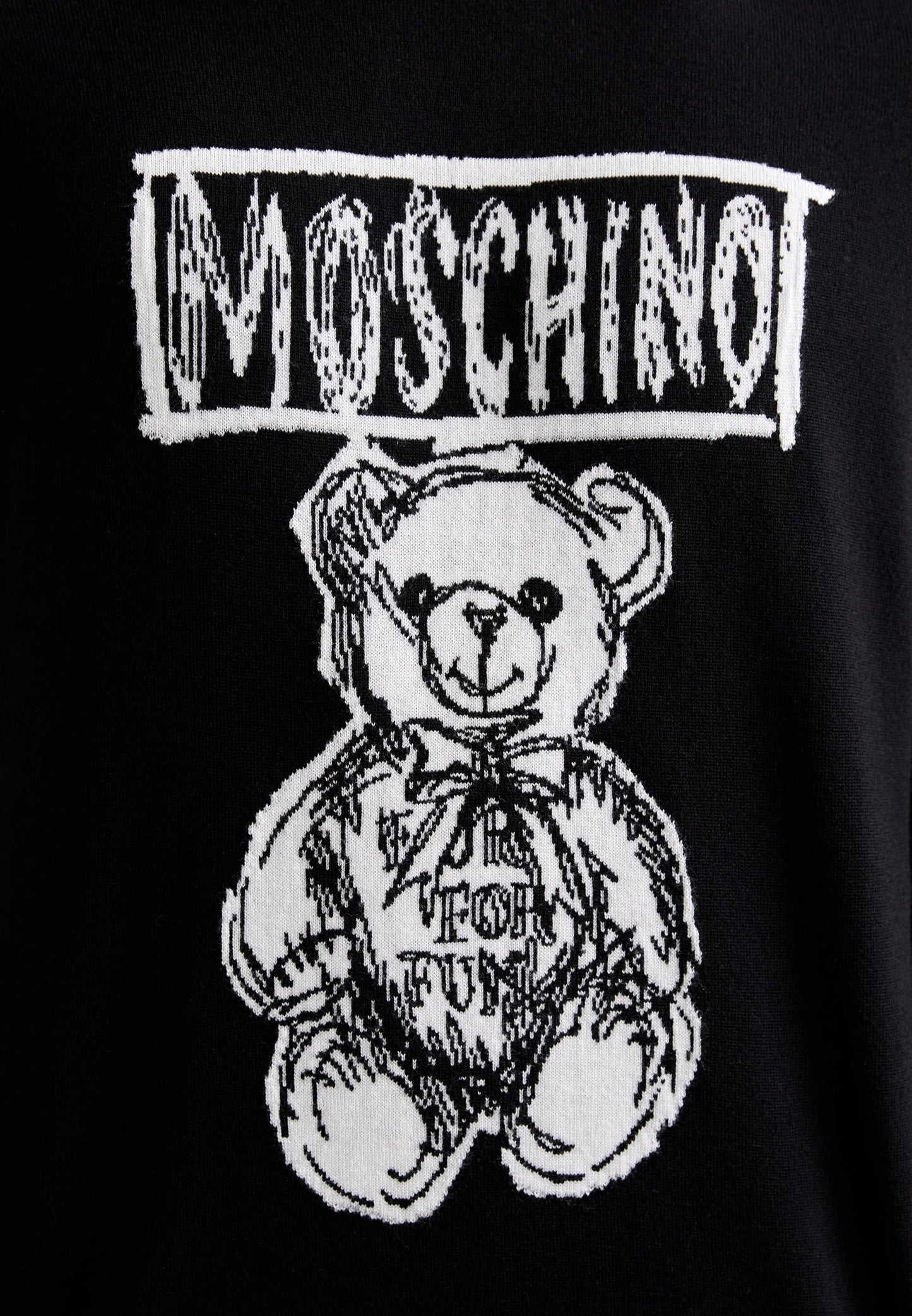 Maglia Moschino girocollo in lana con maxi logo Teddy Bear uomo