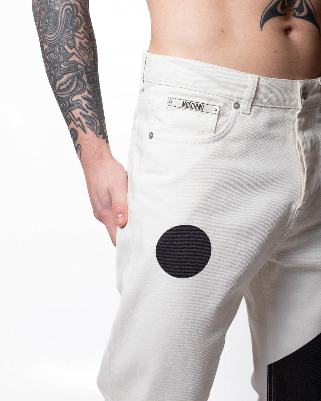 Pantalone Moschino straight "Yin e Yang" uomo