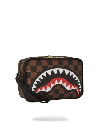 Pochette e beauty Sprayground marrone peeking character check toiletry