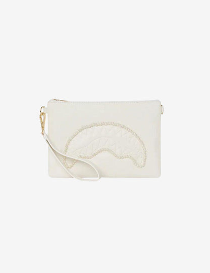 Pochette Sprayground bianco pearl sharkmouth pochette