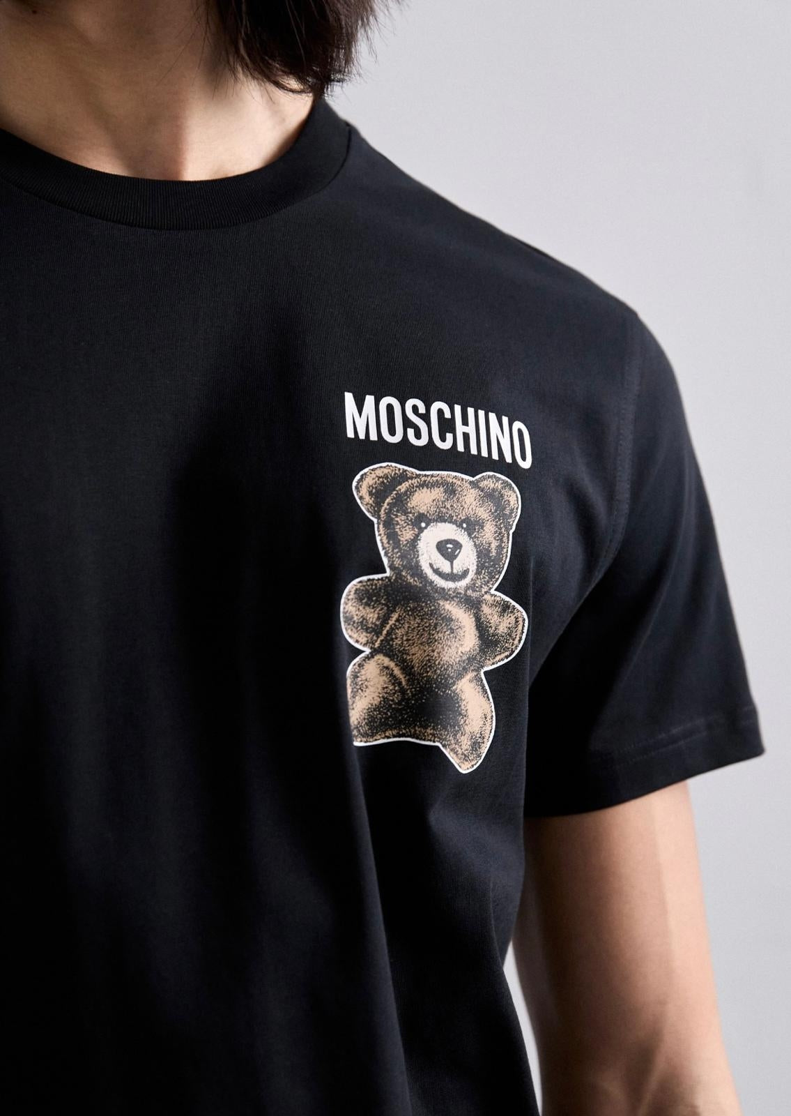 T-Shirt Moschino girocollo logata "Teddy Bear" uomo