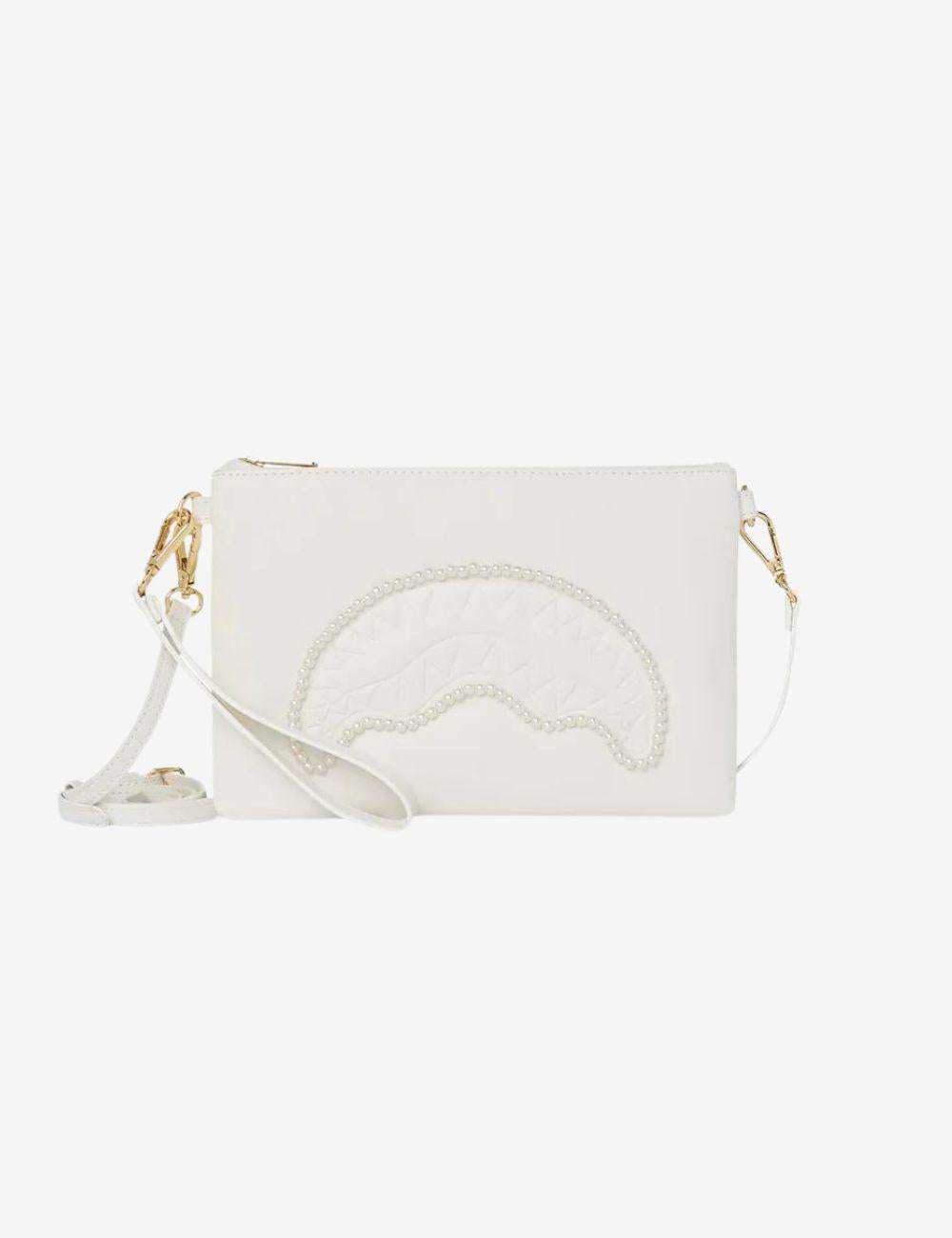 Pochette Sprayground bianco pearl sharkmouth pochette