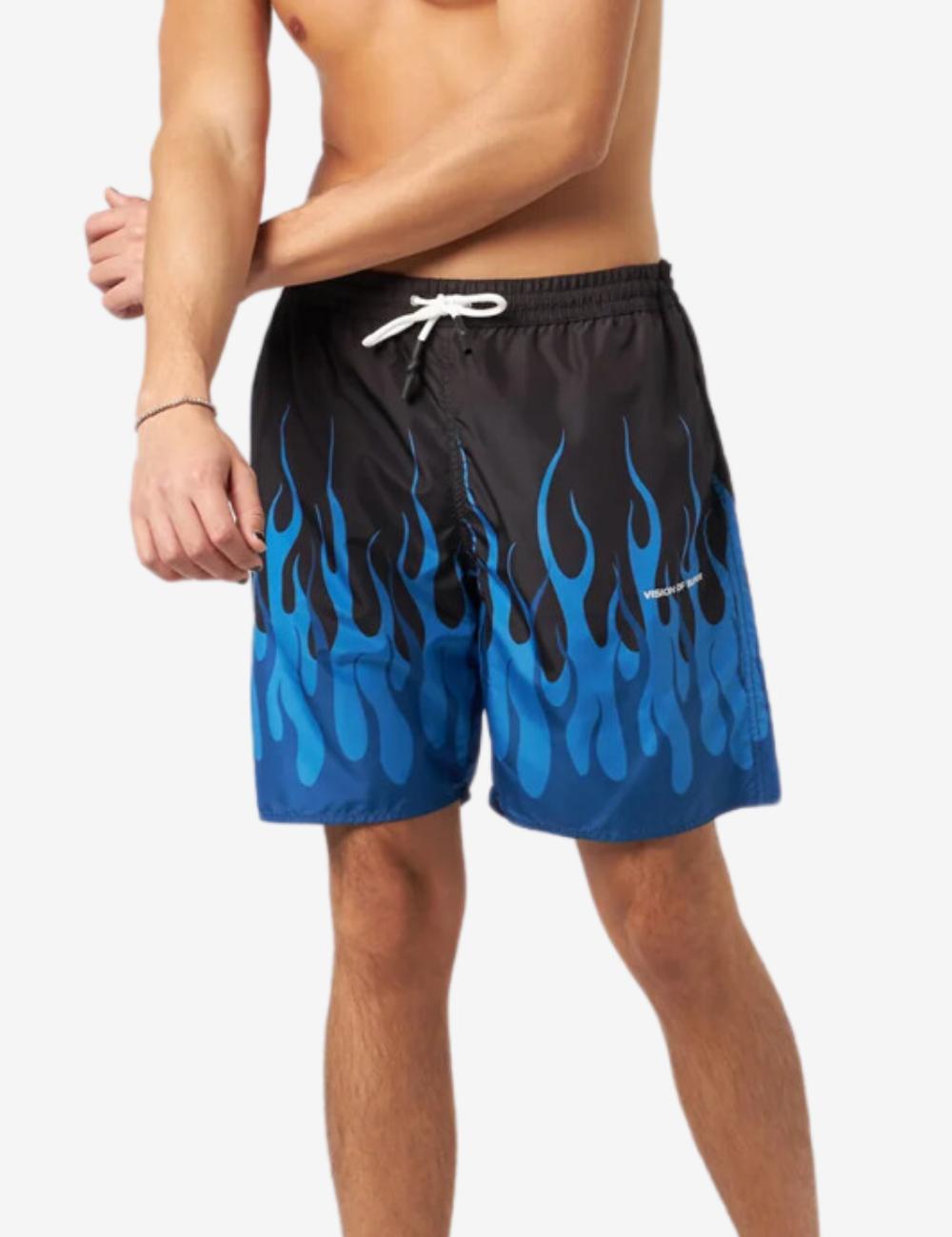 Boxer mare Vision Of Super con logo e fiamme uomo