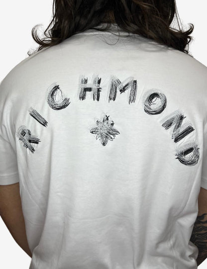 T-Shirt John Richmond girocollo ricamata uomo