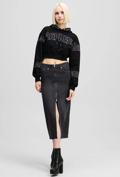 Gonna Karl Lagerfeld Jeans in denim con zip donna