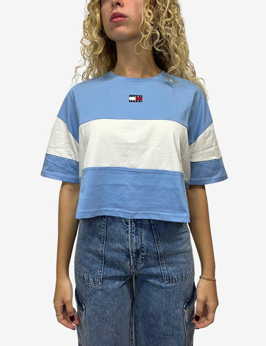 T-Shirt Tommy Jeans crop con logo donna