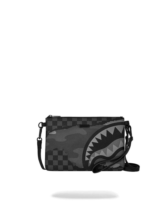 Pochette Sprayground nero 3AM riptide crossover clutch con tracolla