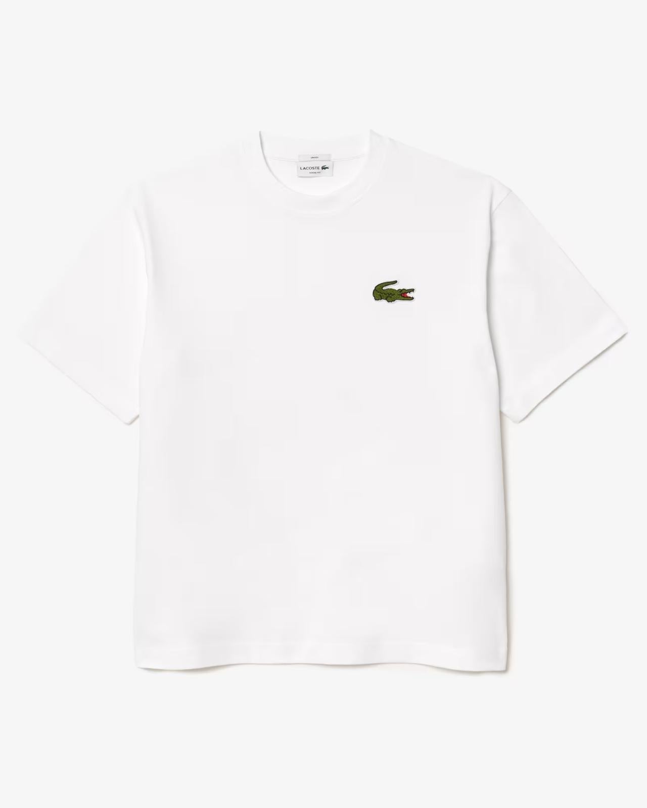 T-Shirt Lacoste con maxi coccodrillo in spugna