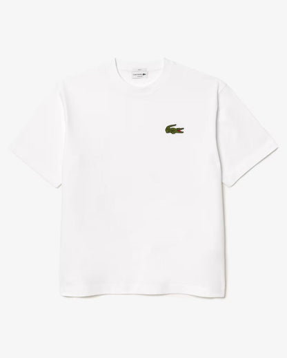 T-Shirt Lacoste con maxi coccodrillo in spugna