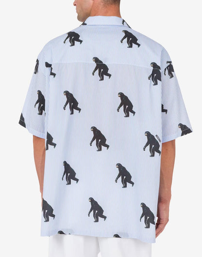 Camicia Moschino in popeline "Chimpanzee Print" uomo