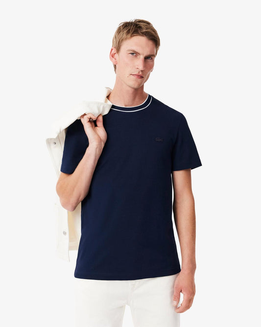 T-Shirt Lacoste con girocollo a righe uomo