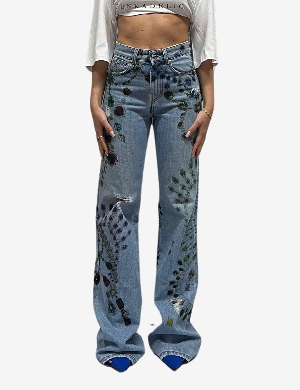 Jeans John Richmond con stampa gioiello donna