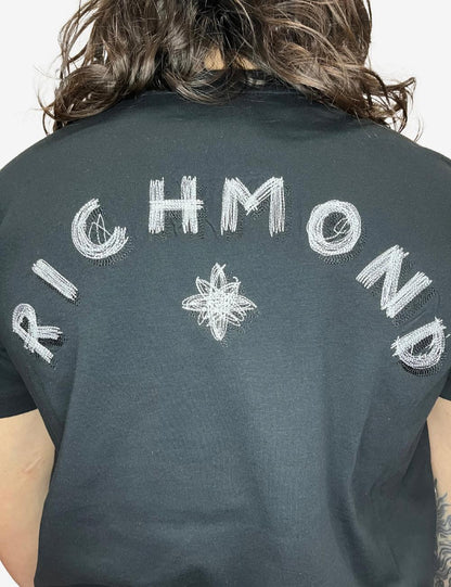 T-Shirt John Richmond girocollo ricamata uomo