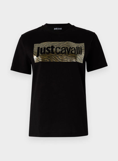 T-Shirt Just Cavalli "Logo Foil Zebra" donna