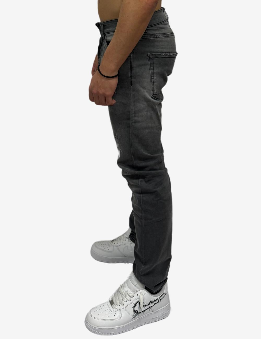 Jeans Liu Jo tapered con tagli in denim grigio uomo