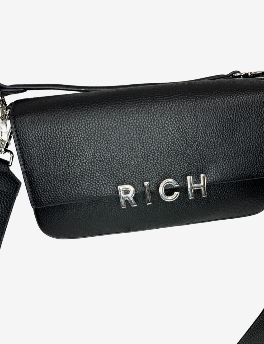 Borsa John Richmond shoulder bag con manico e placca logata donna