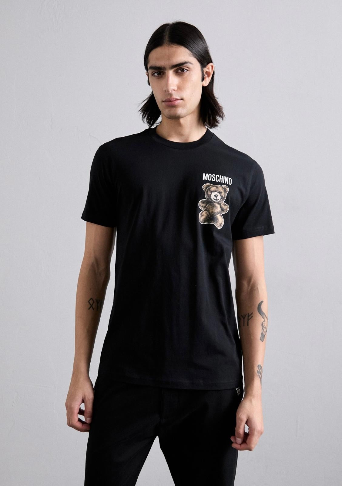 T-Shirt Moschino girocollo logata "Teddy Bear" uomo