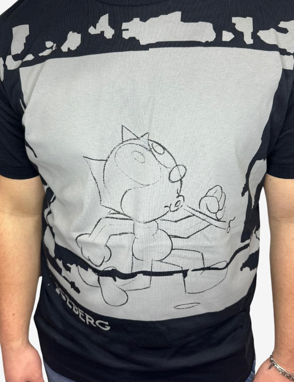 T-Shirt Iceberg con grafica cartoon "Felix" uomo