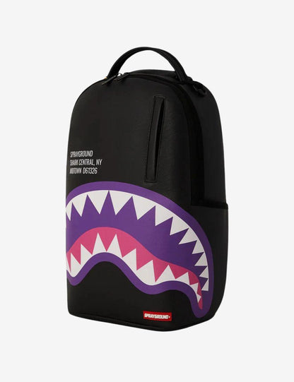 Zaino Sprayground nero shark central purple dlxsv backpack