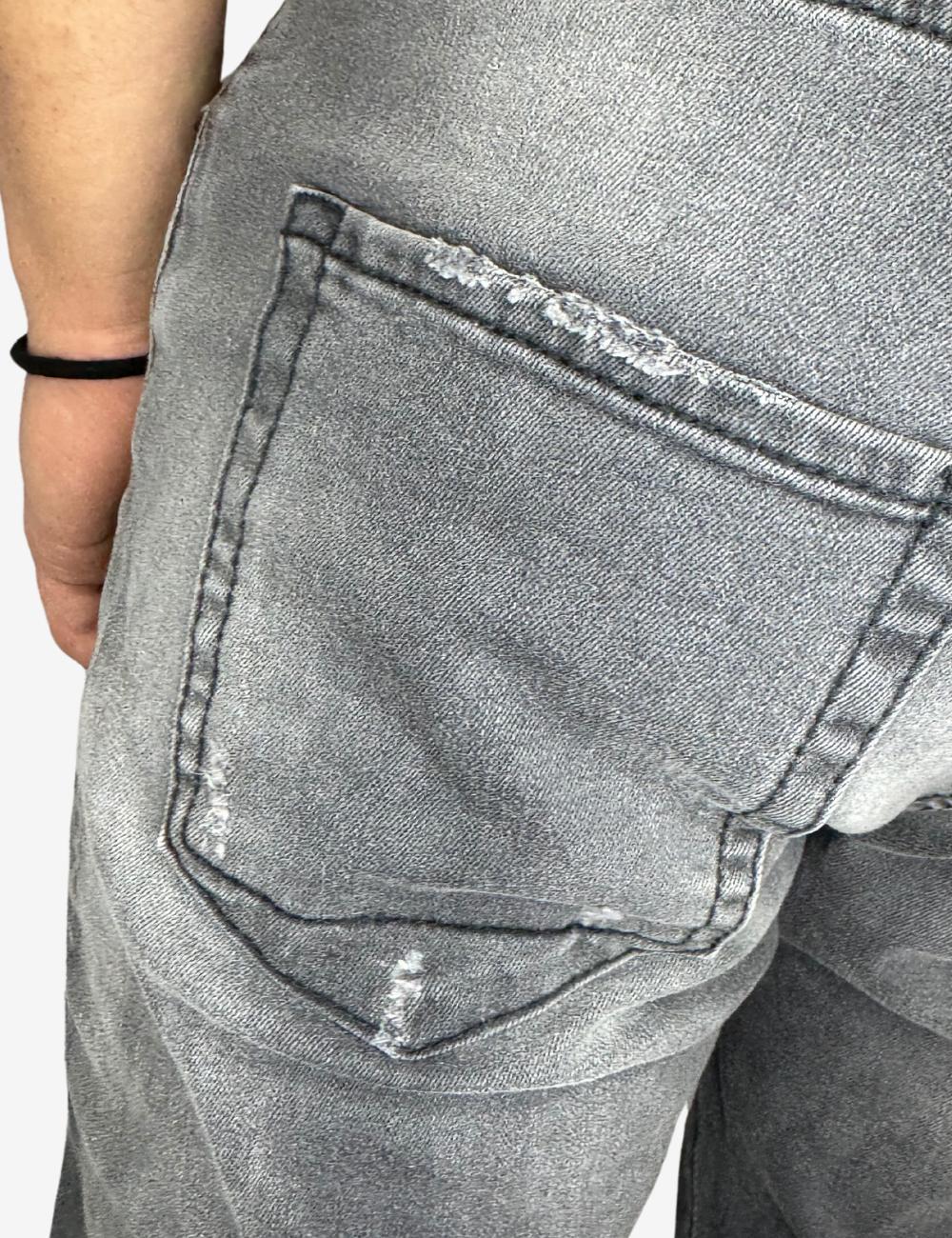 Jeans Liu Jo tapered con tagli in denim grigio uomo