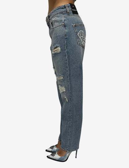 Jeans John Richmond con strappi e dettaglio logato donna